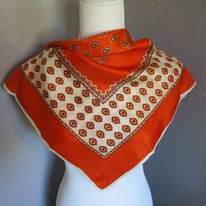 Orange medallion 1960s scarf